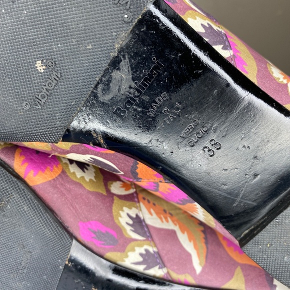 Baldinini Leather Floral Print Tall Boots Purple Pink Made in Italy 38 EU/IT - Picture 10 of 16